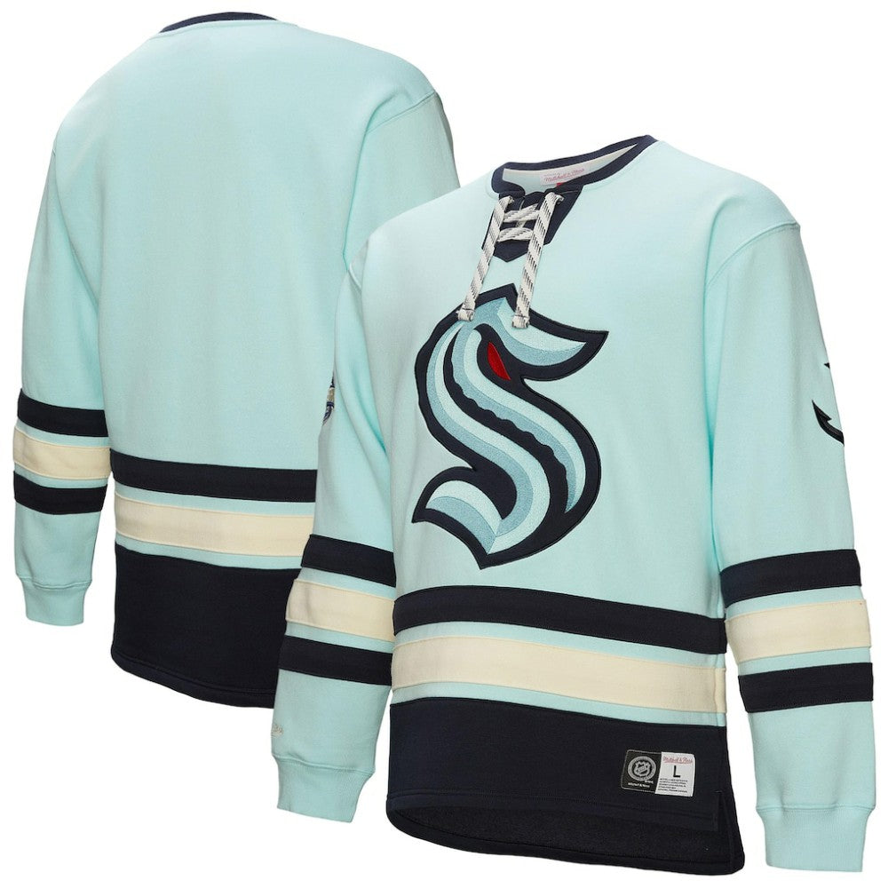 Seattle Kraken Heritage Lace-Up Pullover Sweatshirt Light Blue