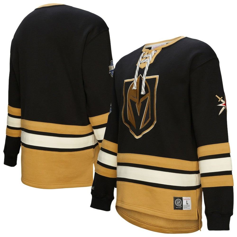 Vegas Golden Knights Heritage Lace-Up Pullover Sweatshirt Black