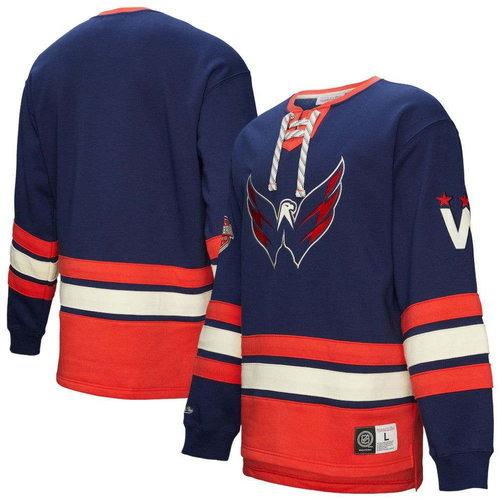 Washington Capitals Heritage Lace-Up Pullover Sweatshirt Navy