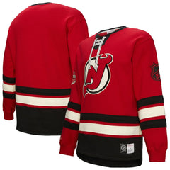 New Jersey Devils - Heritage Lace-Up Pullover Sweatshirt Red