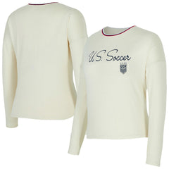 USWNT Concepts Sport Women's Kaki Hacci Knit Pullover Sweatshirt - Cream