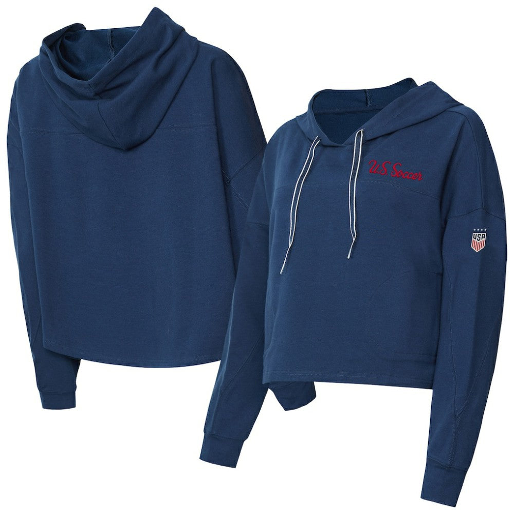 USWNT Concepts Sport Women's Elevation Tri-Blend Long Sleeve Pullover Hoodie - Navy
