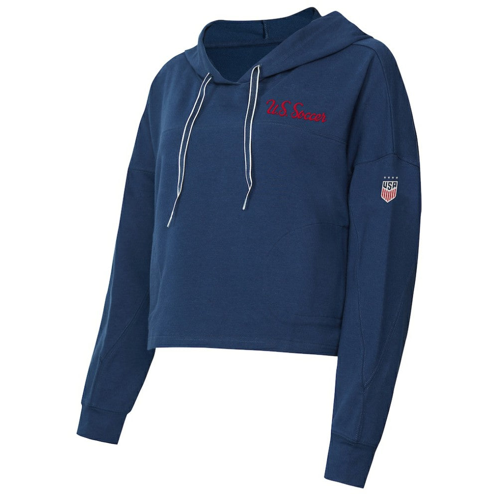 USWNT Concepts Sport Women's Elevation Tri-Blend Long Sleeve Pullover Hoodie - Navy