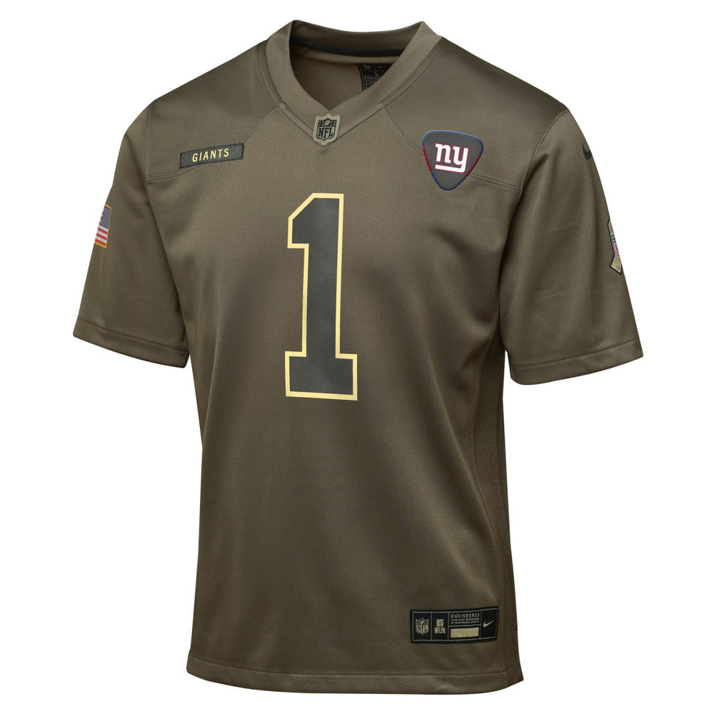 Malik Nabers New York Giants Youth 2025 Salute to Service Game Jersey Olive - Nike