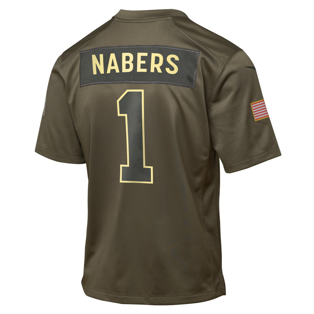 Malik Nabers New York Giants Youth 2025 Salute to Service Game Jersey Olive - Nike