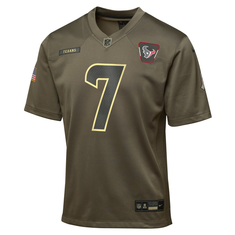 C.J. Stroud Houston Texans Youth 2025 Salute to Service Game Jersey Olive - Nike