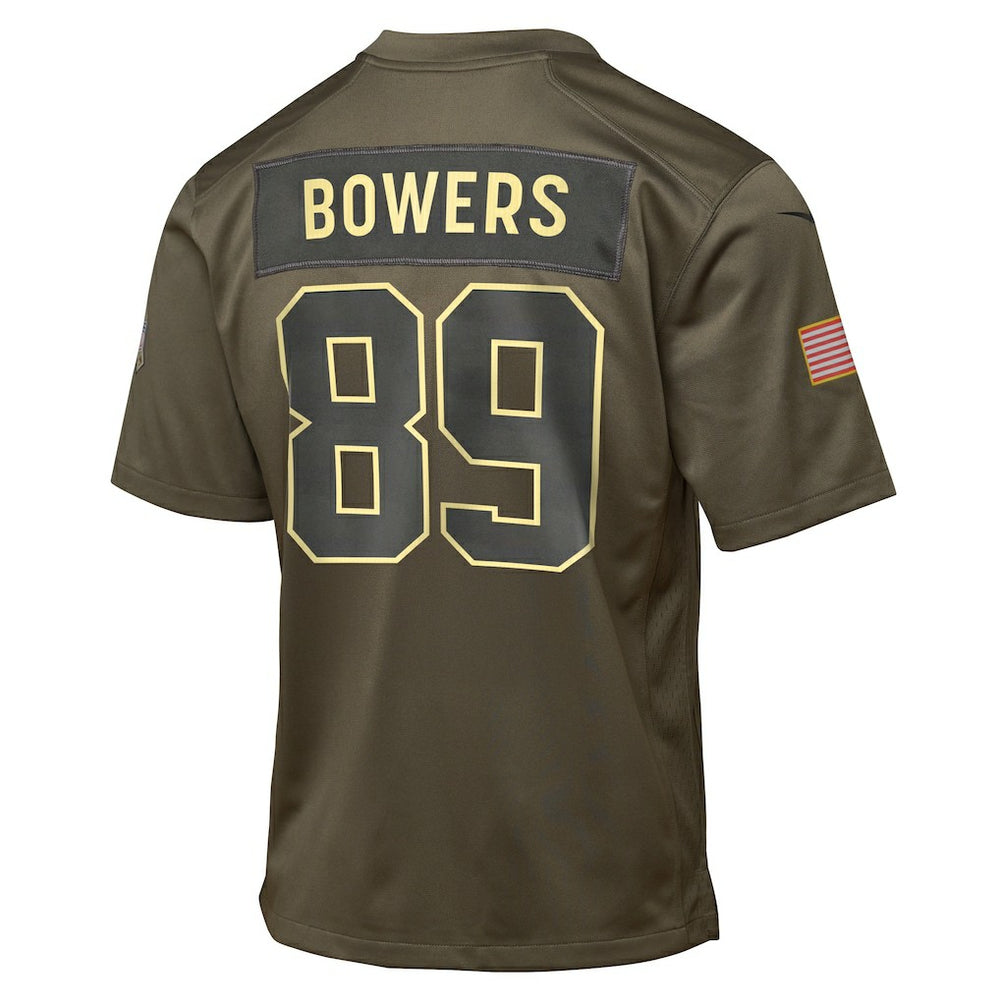 Brock Bowers Las Vegas Raiders Youth 2025 Salute to Service Game Jersey Olive - Nike