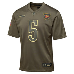 Jayden Daniels Washington Commanders Youth 2025 Salute to Service Game Jersey Olive - Nike