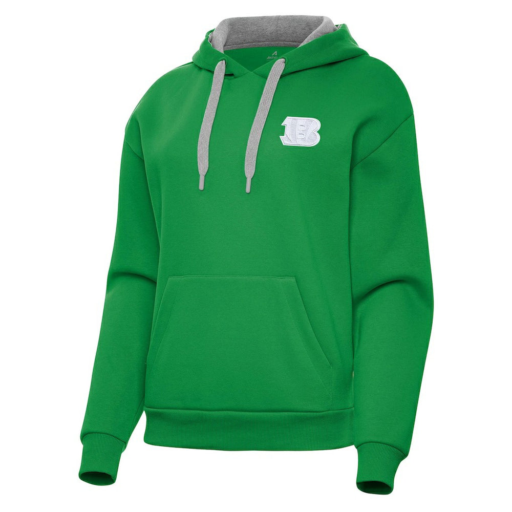 Cincinnati Bengals Antigua Women's St. Patrick's Day Victory Pullover Hoodie Kelly Green - NFL