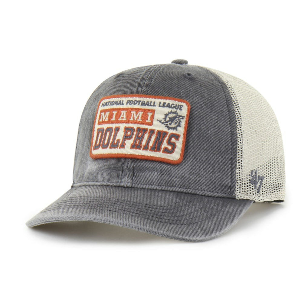 Miami Dolphins '47 Canteen Relaxed Trucker Adjustable Hat Charcoal - 47 brand