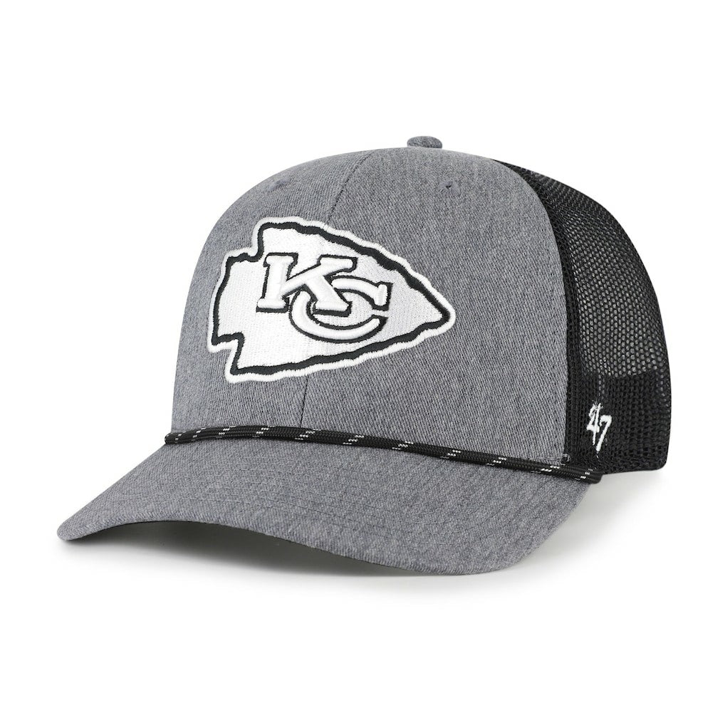 Kansas City Chiefs '47 Carbon Rope Trucker Adjustable Hat Heather Charcoal - 47 brand