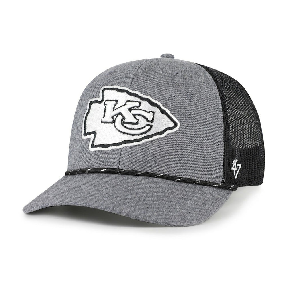 Kansas City Chiefs '47 Carbon Rope Trucker Adjustable Hat Heather Charcoal - 47 brand