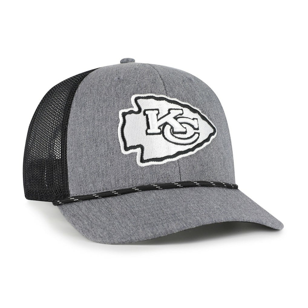 Kansas City Chiefs '47 Carbon Rope Trucker Adjustable Hat Heather Charcoal - 47 brand