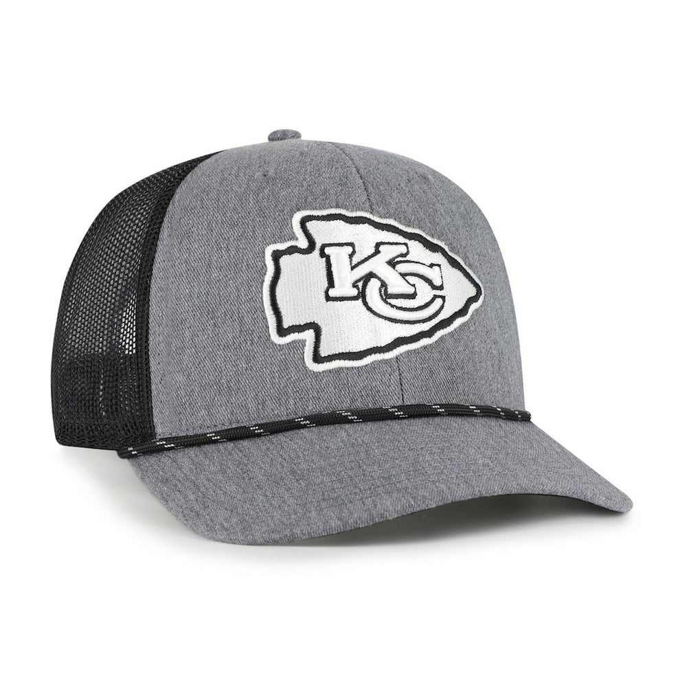 Kansas City Chiefs '47 Carbon Rope Trucker Adjustable Hat Heather Charcoal - 47 brand
