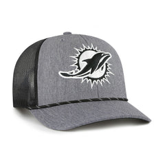 Miami Dolphins '47 Carbon Rope Trucker Adjustable Hat Heather Charcoal - 47 brand