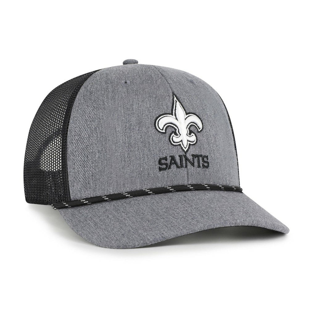 New Orleans Saints '47 Carbon Rope Trucker Adjustable Hat Heather Charcoal - 47 brand