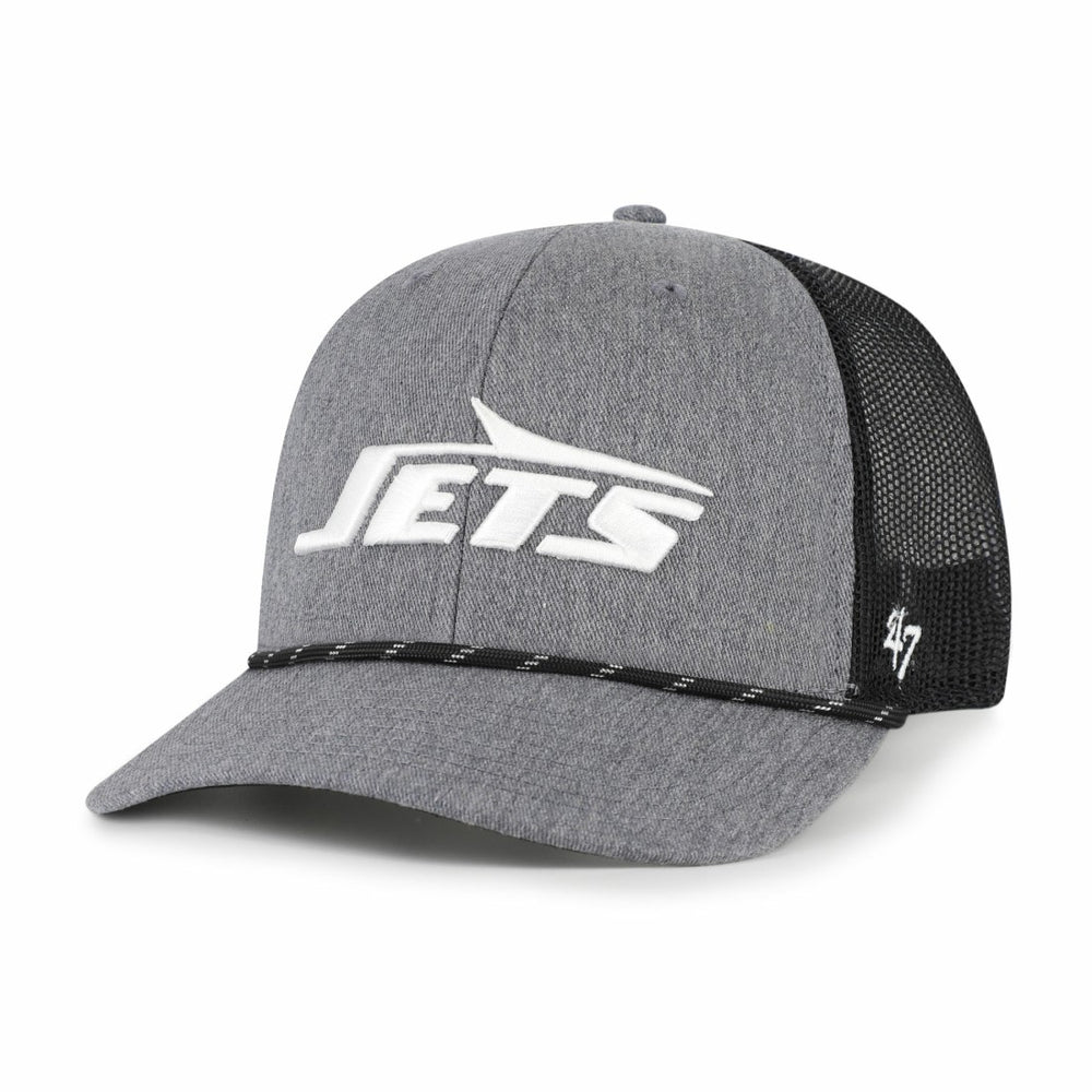 New York Jets '47 Carbon Rope Trucker Adjustable Hat Heather Charcoal - 47 brand
