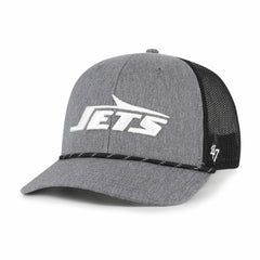 New York Jets '47 Carbon Rope Trucker Adjustable Hat Heather Charcoal - 47 brand