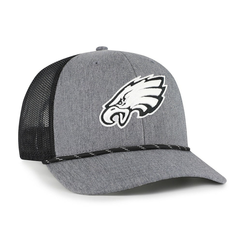 Philadelphia Eagles '47 Carbon Rope Trucker Adjustable Hat Heather Charcoal - 47 brand