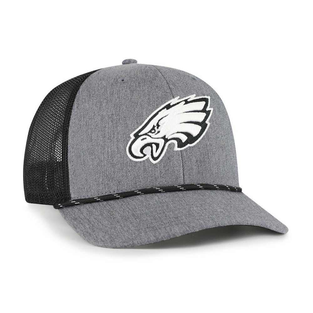 Philadelphia Eagles '47 Carbon Rope Trucker Adjustable Hat Heather Charcoal - 47 brand