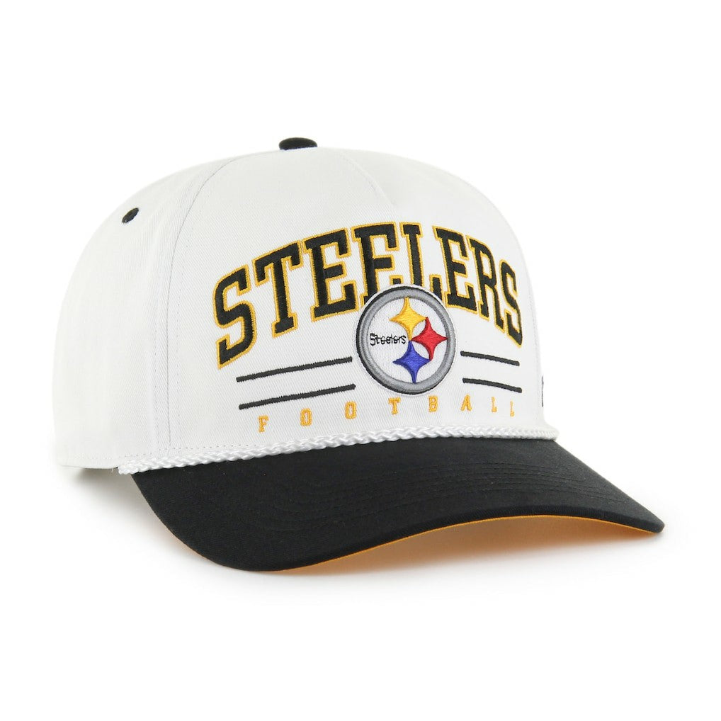 Pittsburgh Steelers '47 Roscoe Two-Toned Hitch Adjustable Hat White/Black - 47 brand