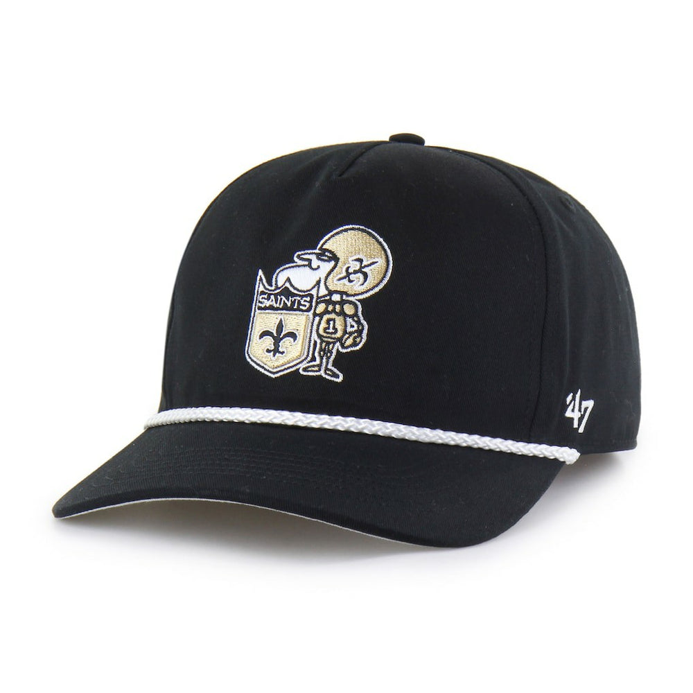 New Orleans Saints '47 Rope Hitch Adjustable Hat Black - 47 brand