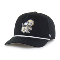New Orleans Saints '47 Rope Hitch Adjustable Hat Black - 47 brand
