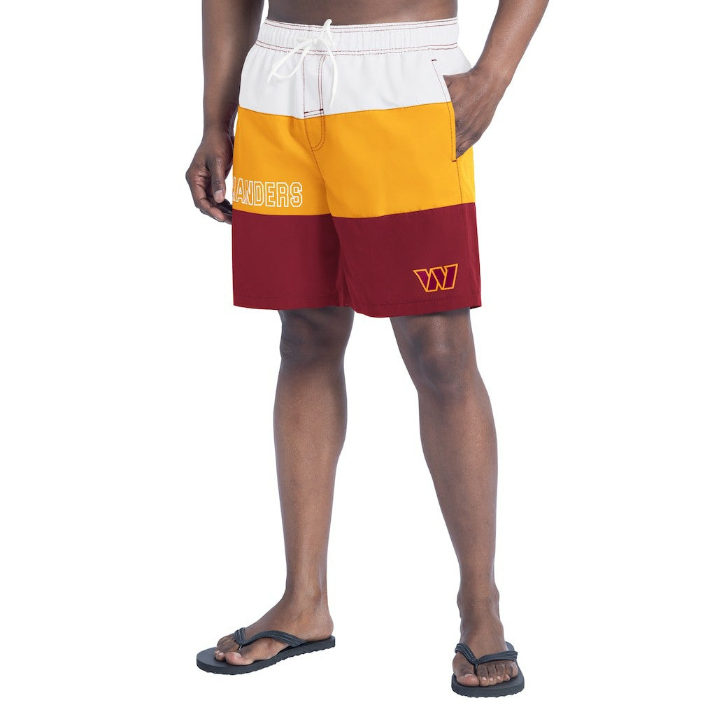 Washington Commanders G-III Sports by Carl Banks Sunrise Volley Swim Shorts Burgundy/Gold - NFL