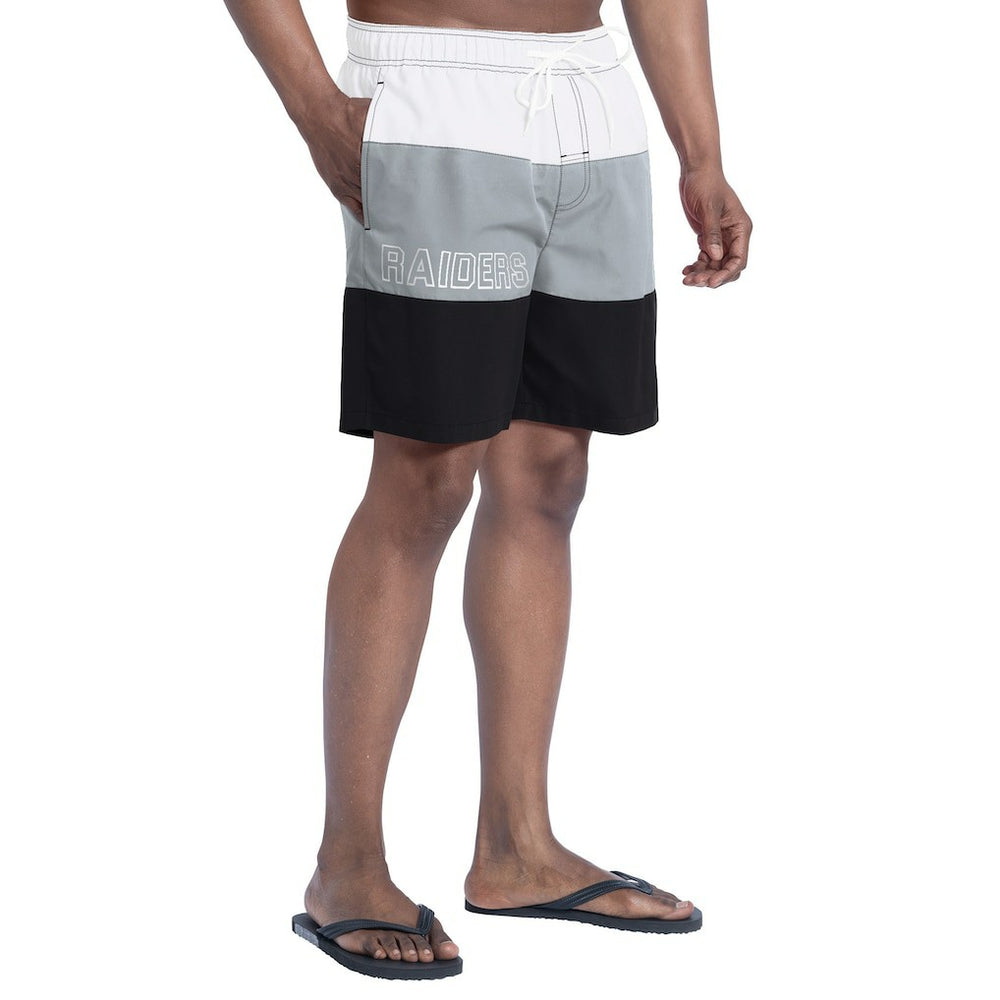 Las Vegas Raiders G-III Sports by Carl Banks Sunrise Volley Swim Shorts Black/Silver - NFL