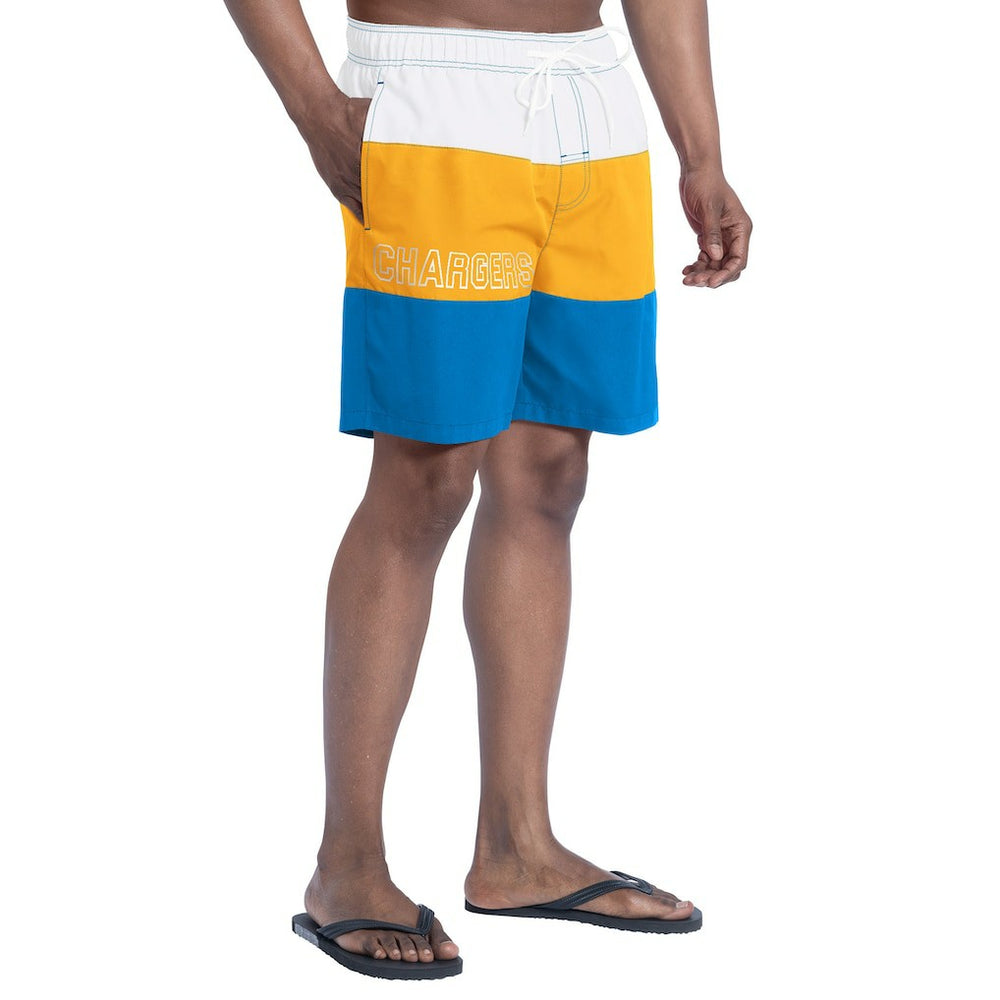 Los Angeles Chargers G-III Sports by Carl Banks Sunrise Volley Swim Shorts Powder Blue/Gold - NFL
