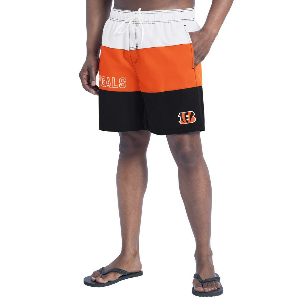 Cincinnati Bengals G-III Sports by Carl Banks Sunrise Volley Swim Shorts Black/Orange - NFL
