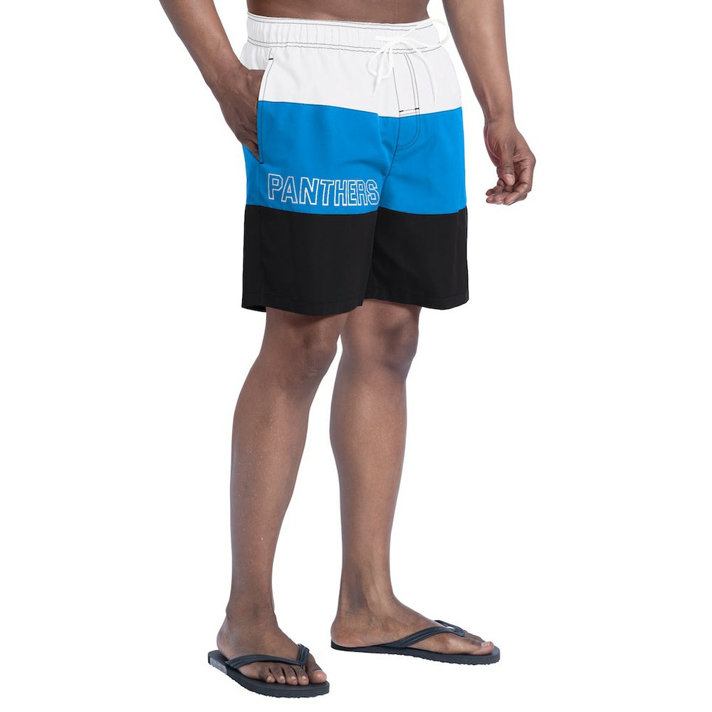 Carolina Panthers G-III Sports by Carl Banks Sunrise Volley Swim Shorts Black/Blue - NFL