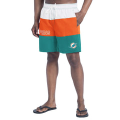Miami Dolphins G-III Sports by Carl Banks Sunrise Volley Swim Shorts Aqua/Orange - NFL