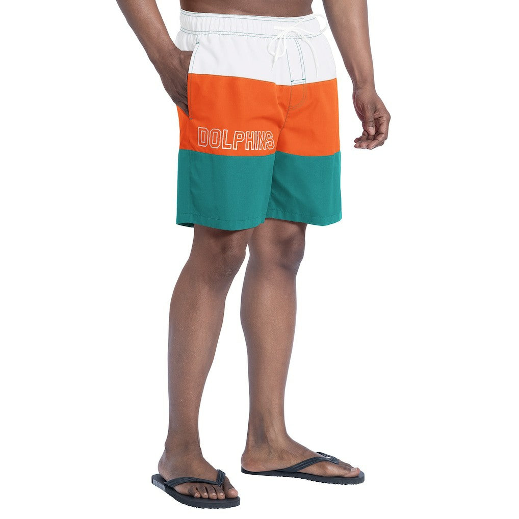 Miami Dolphins G-III Sports by Carl Banks Sunrise Volley Swim Shorts Aqua/Orange - NFL