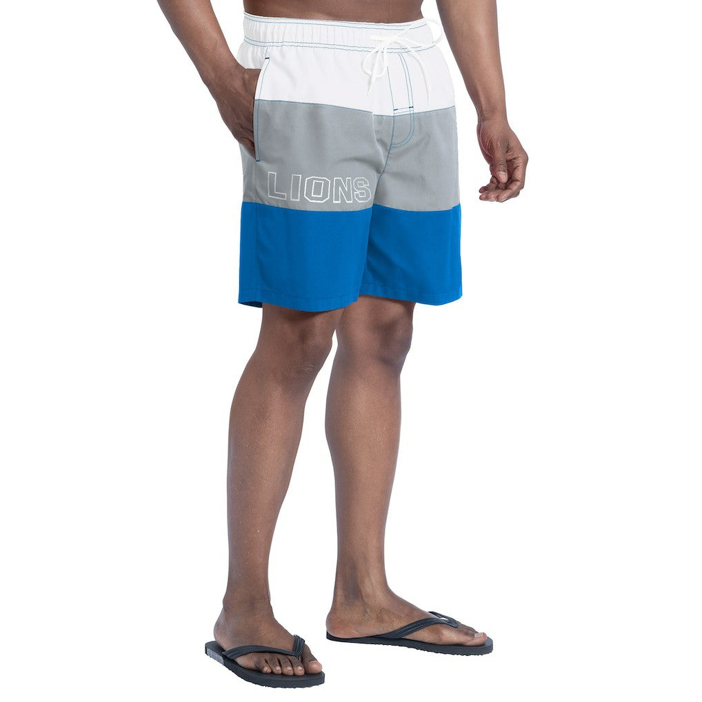 Detroit Lions G-III Sports by Carl Banks Sunrise Volley Swim Shorts Blue/Silver - NFL