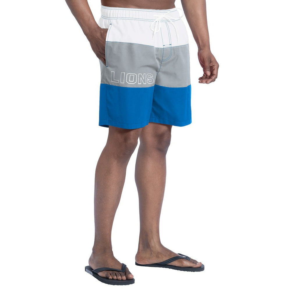 Detroit Lions G-III Sports by Carl Banks Sunrise Volley Swim Shorts Blue/Silver - NFL