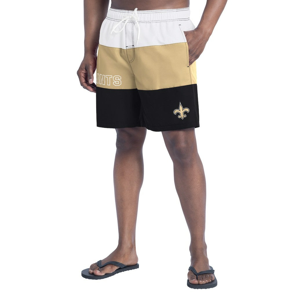 New Orleans Saints G-III Sports by Carl Banks Sunrise Volley Swim Shorts Black/Gold - NFL