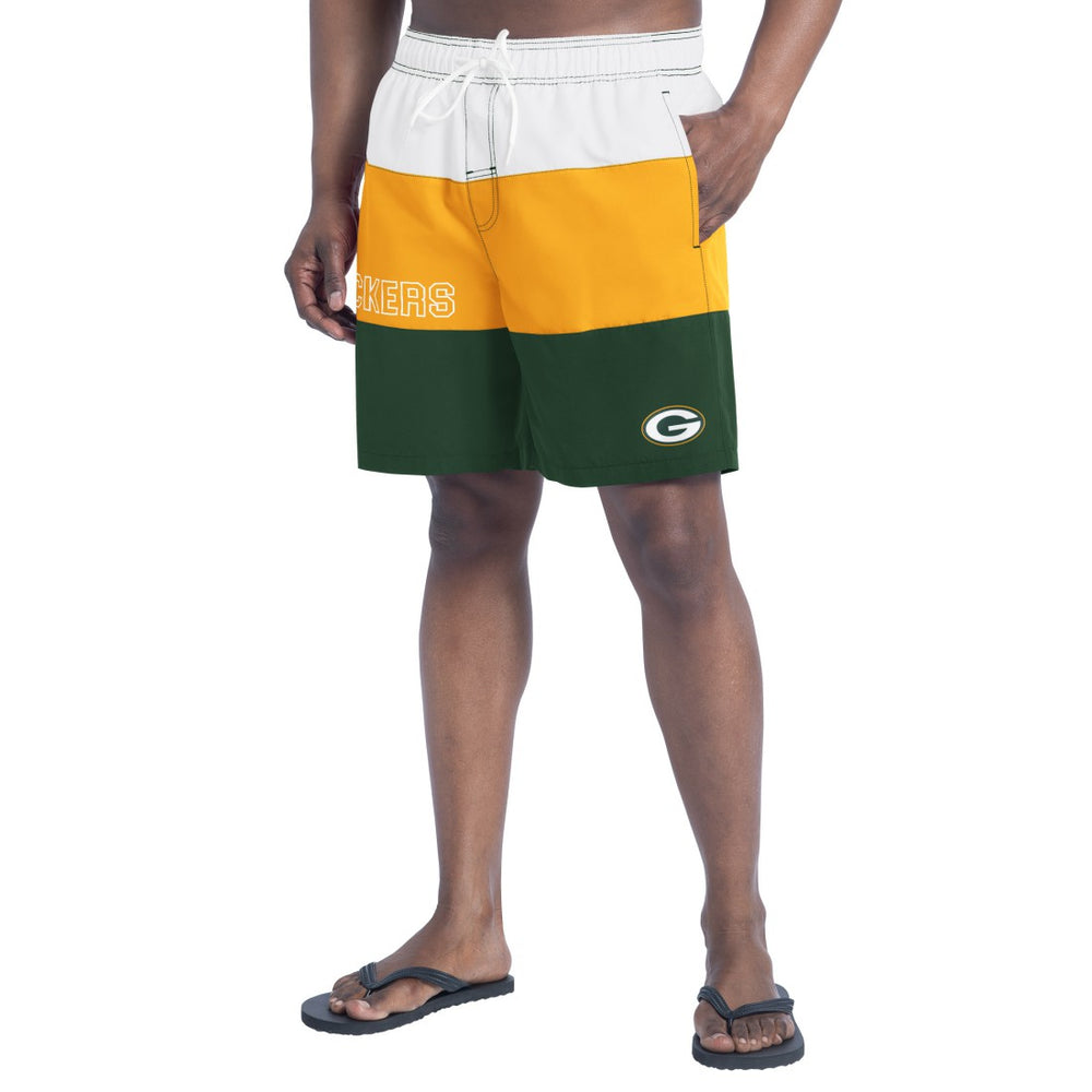 Green Bay Packers G-III Sports by Carl Banks Sunrise Volley Swim Shorts Green/Gold - NFL