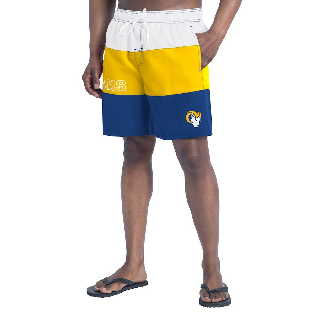 Los Angeles Rams G-III Sports by Carl Banks Sunrise Volley Swim Shorts Royal/Gold - NFL
