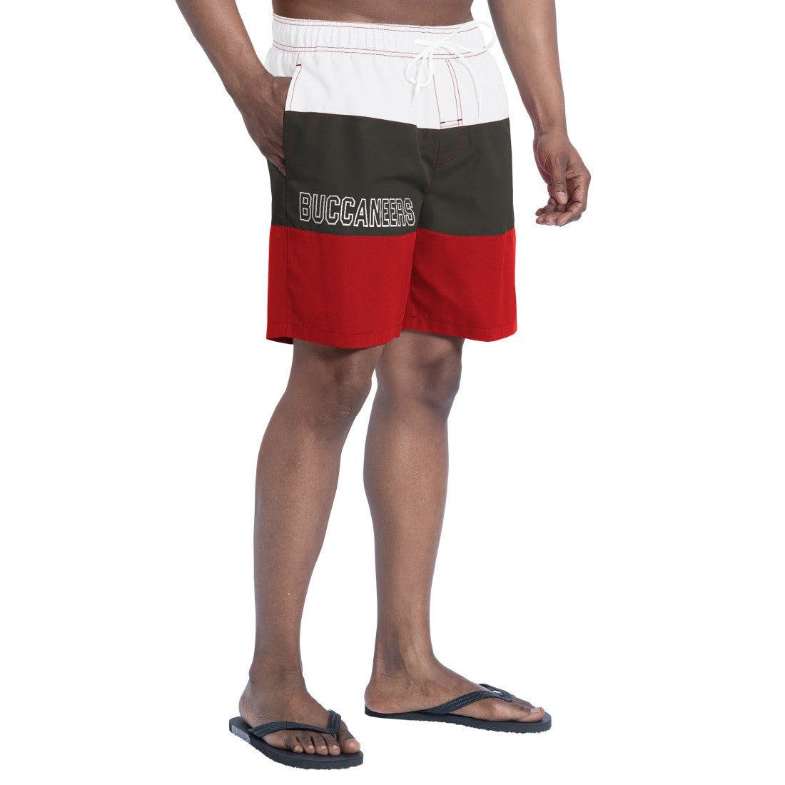 Tampa Bay Buccaneers G-III Sports by Carl Banks Sunrise Volley Swim Shorts Red/Pewter - NFL
