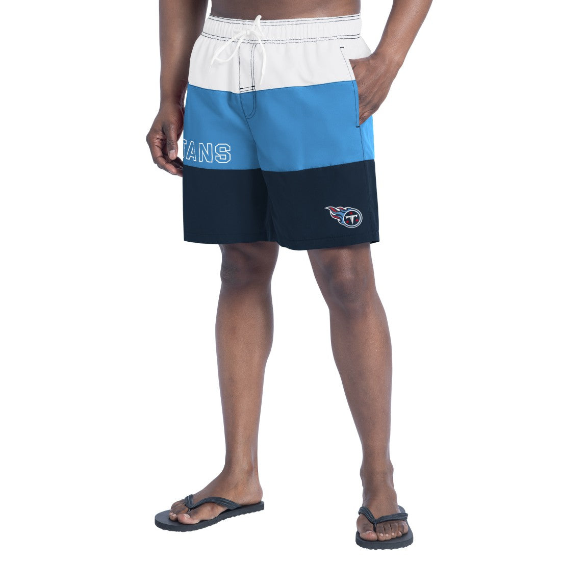 Tennessee Titans G-III Sports by Carl Banks Sunrise Volley Swim Shorts Navy/Light Blue - NFL