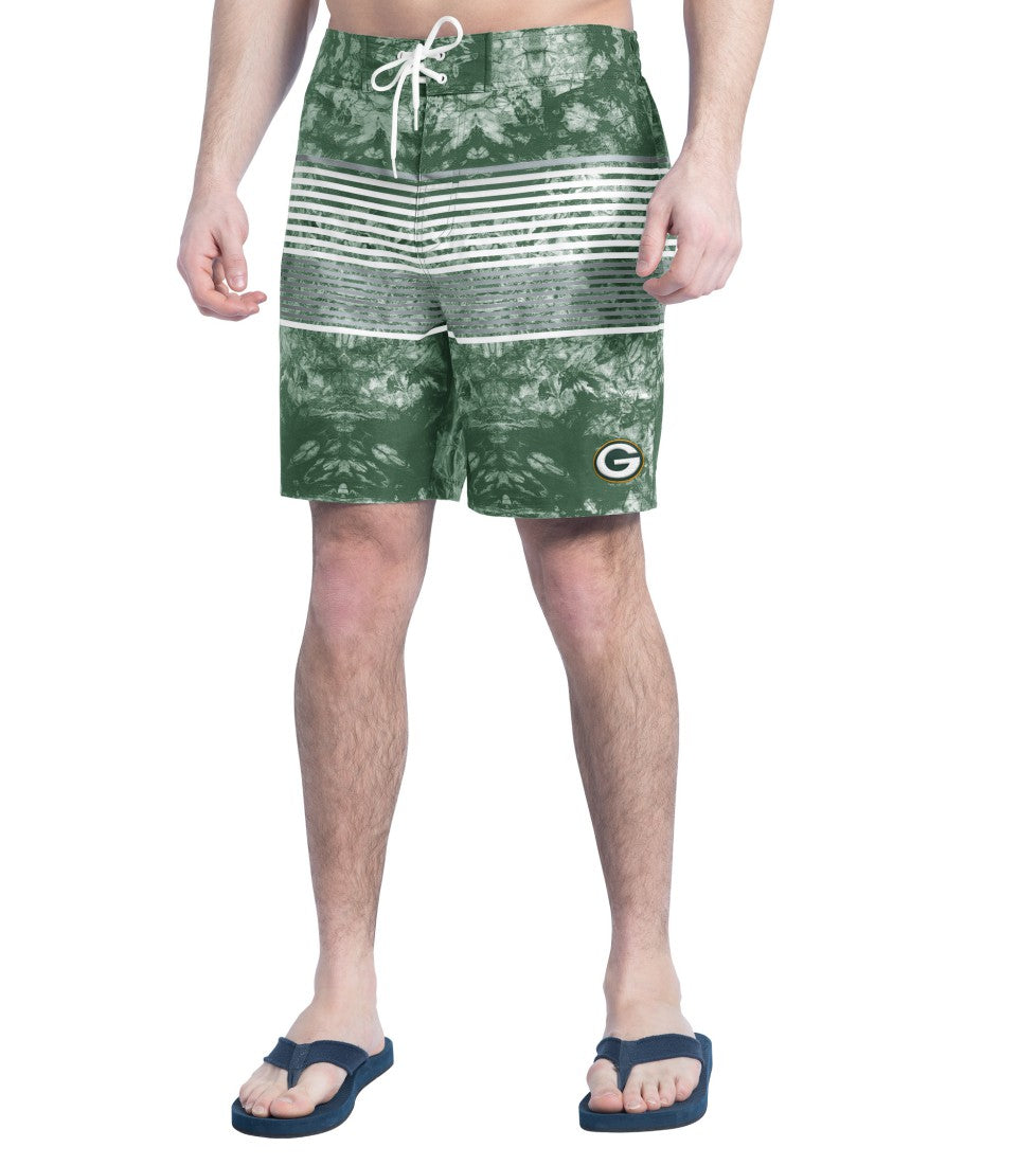 Green Bay Packers G-III Sports by Carl Banks Horizon Volley Swim Shorts Green/Gray - NFL