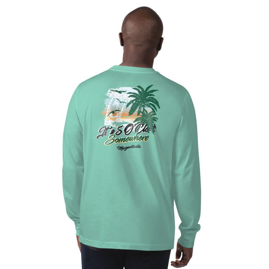 New York Jets Margaritaville It's Five O'Clock Somewhere Long Sleeve T-Shirt Mint - NFL
