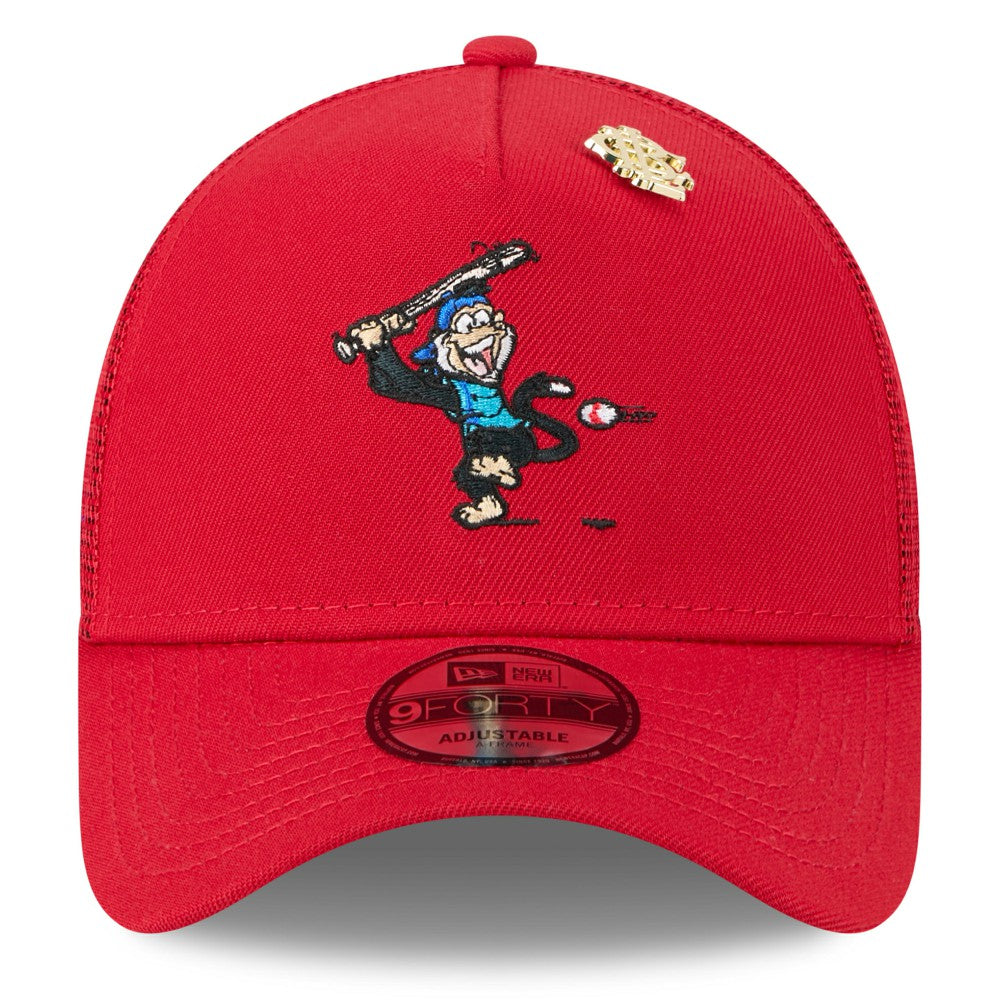 Los Angeles Angels New Era 2025 Big League Chew A-Frame 9FORTY Adjustable Trucker Hat Lifestyle