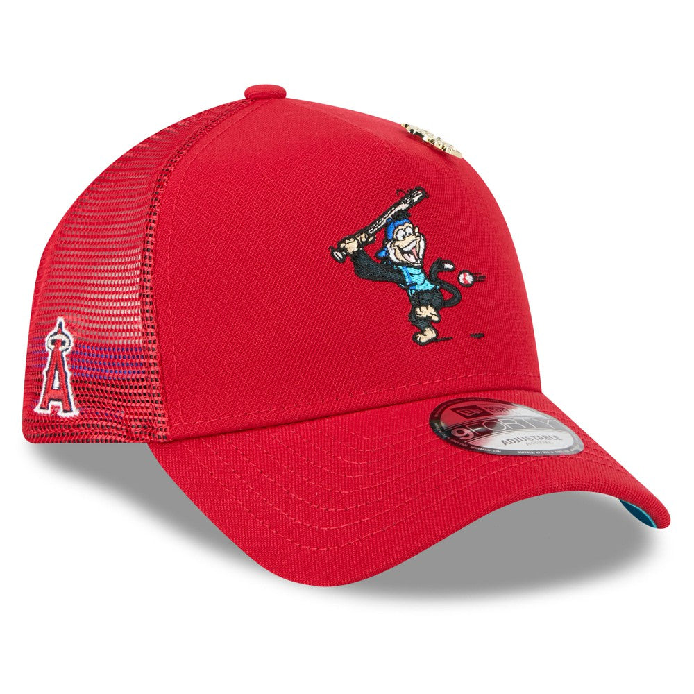 Los Angeles Angels New Era 2025 Big League Chew A-Frame 9FORTY Adjustable Trucker Hat Lifestyle