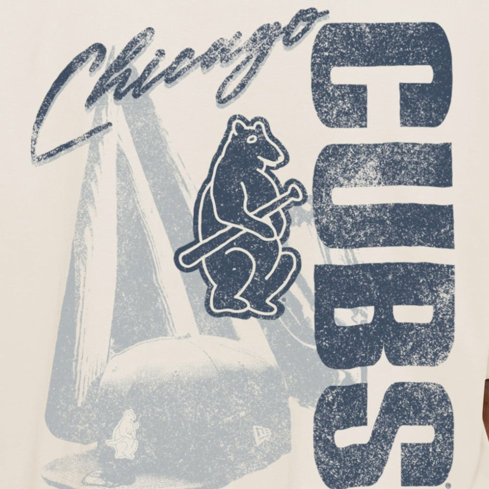 Chicago Cubs New Era Cooperstown Collection Oversized Throwback Distressed T-Shirt for sale