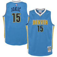 Mitchell & Ness - Nikola Jokic Denver Nuggets Youth 2016/17 Hardwood Classics Swingman Jersey - Light Blue