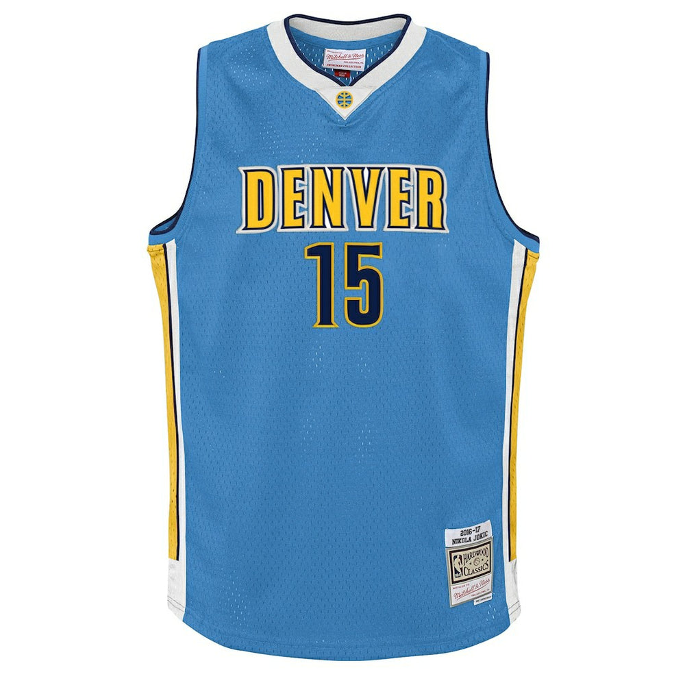 Mitchell & Ness - Nikola Jokic Denver Nuggets Youth 2016/17 Hardwood Classics Swingman Jersey - Light Blue
