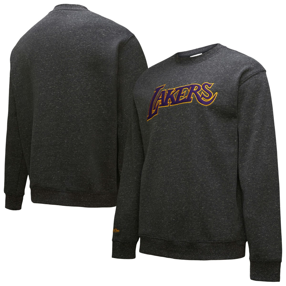 Mitchell & Ness - Los Angeles Lakers Black Out Collection Snow Washed Vintage Logo Pullover Sweatshirt - Black