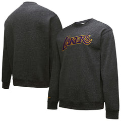 Mitchell & Ness - Los Angeles Lakers Black Out Collection Snow Washed Vintage Logo Pullover Sweatshirt - Black